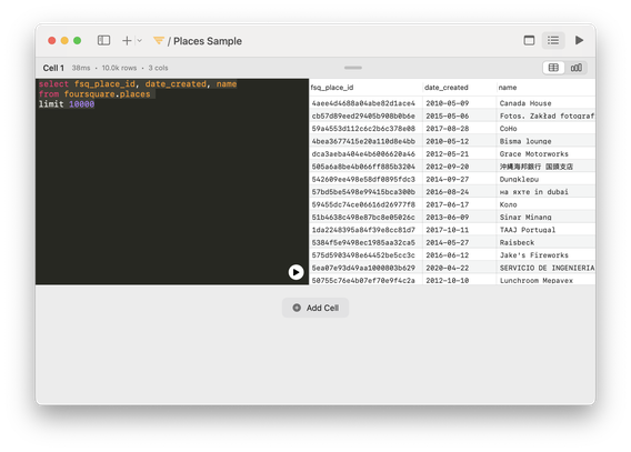 SQL Notebook Example